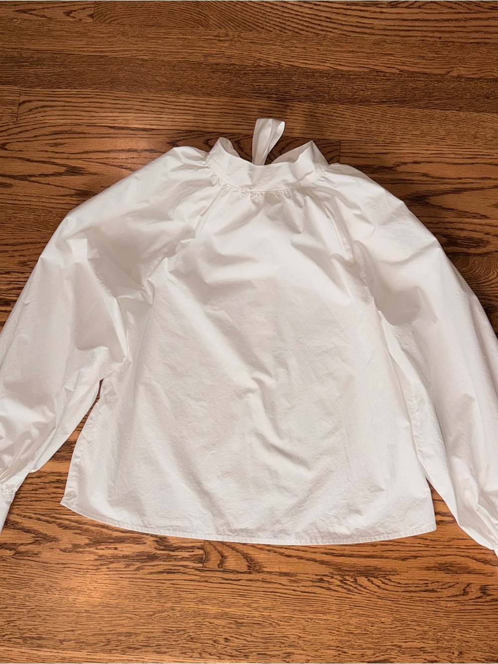 INC International Concepts White Cotton Blouse with Tie Detail